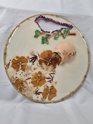 Epoxy Schilderij met Droogbloemen en Bloempot beschikbaar voor biedingen