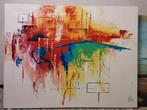 Groot abstract schilderij, afm 84x110 cm, Antiek en Kunst, Ophalen