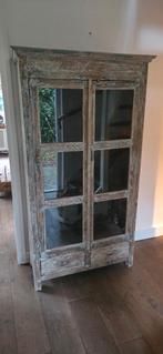 Boekenkast / Vitrinekast van scheepshout. Houten kast, Huis en Inrichting, 50 tot 100 cm, Zo goed als nieuw, 150 tot 200 cm, 25 tot 50 cm