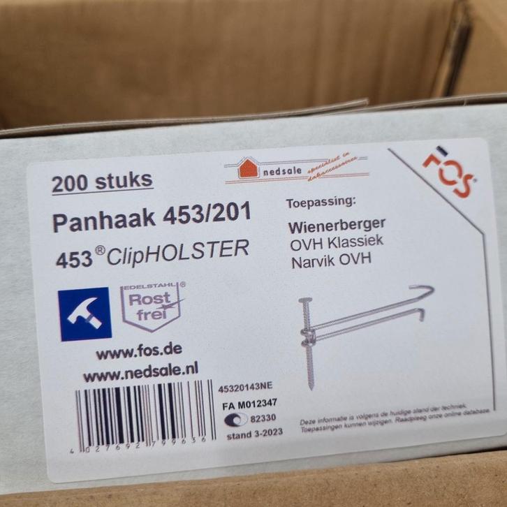 Panhaak 453/201 ClipHOLSTER - 200 stuks - Nieuw, Doe-het-zelf en Verbouw, IJzerwaren en Bevestigingsmiddelen, Nieuw, Spijkers