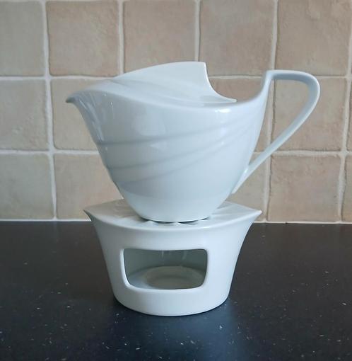 Hutschenreuther "Maxim's de Paris" theepot + theelichthouder, Huis en Inrichting, Keuken | Servies, Zo goed als nieuw, Porselein