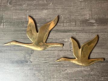 Mooie set messing Zwanen/kraanvogels - 24 & 30 cm beschikbaar voor biedingen