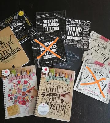 Pakket handlettering boeken 7 stuks beschikbaar voor biedingen