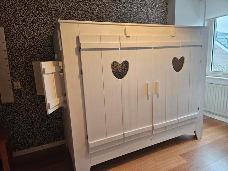 Bed/bedstee Saar van het merk Lief!, Huis en Inrichting, Slaapkamer | Bedden, Gebruikt, Eenpersoons, 90 cm, Hout, Wit, Ophalen