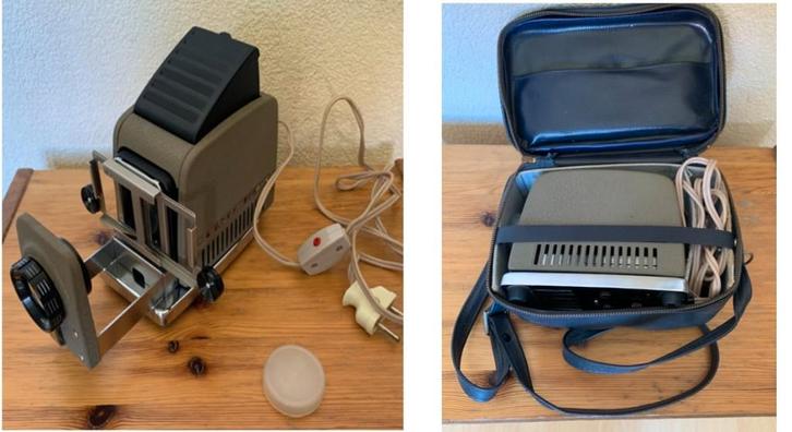 Vintage werkend Diaprojector Lucky Tiny 60+org Tas  Compleet, Verzamelen, Fotografica en Filmapparatuur, Projector, 1960 tot 1980