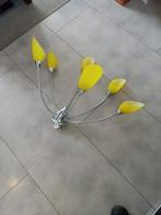 Vintage Spinpoot Plafondlamp Geel, Ophalen of Verzenden, Gebruikt, Glas, Vintage