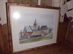 TEKENING IN LIJST DORPS GEZICHT G SUUR, Antiek en Kunst, Ophalen of Verzenden