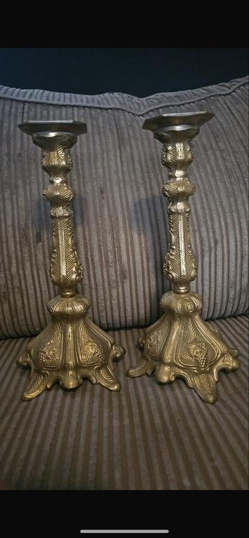 Vintage Messing Kandelaars - 30cm beschikbaar voor biedingen