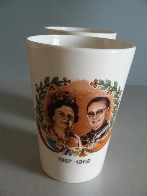 Beker 25 Jaar Juliana - Bernhard 1937-1962 Gemerkt: Royal Sf, Verzamelen, Koninklijk Huis en Royalty, Gebruikt, Servies, Nederland