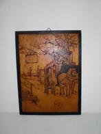 Pyrografie lijst ca 1920 tafereel Dickens, Antiek en Kunst, Ophalen of Verzenden