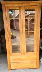 Te koop : Wit eiken vitrine kast, Huis en Inrichting, Ophalen, Gebruikt, 100 tot 150 cm, 200 cm of meer