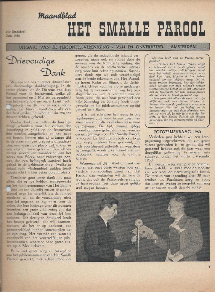 Het Smalle Parool - juni 1950. Met o.a. Annie M.G. Schmidt., Boeken, Tijdschriften en Kranten, Gelezen, Ophalen of Verzenden
