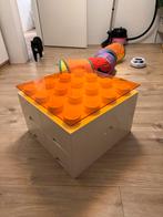 Unieke Lego Tafel met Laden & Oranje Plexiglas, Huis en Inrichting, Tafels | Salontafels, Ophalen, Kunststof, Gebruikt, Vierkant