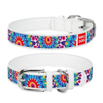 WAUDOG Flower Lederen Halsband Wit Nekomtr 30-39 cm KOOPJE! beschikbaar voor biedingen