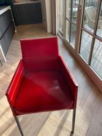 Designer KFF rode leren eetkamerstoelen, Huis en Inrichting, Ophalen, Leer, Zo goed als nieuw, Vijf, Zes of meer stoelen