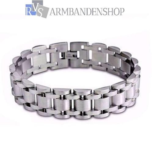 Div rvs staal heren dames stoere armbanden van RVS zilver., Sieraden, Tassen en Uiterlijk, Armbanden, Nieuw, Staal, Zilver, Verzenden