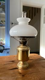Vintage messing olielamp, Huis en Inrichting, Lampen | Tafellampen, Ophalen, Zo goed als nieuw, Minder dan 50 cm