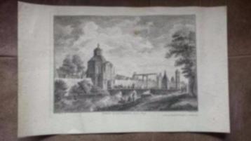 Oude orig. Gravure wittevrouwenpoort utrecht basan 1740-1755 beschikbaar voor biedingen
