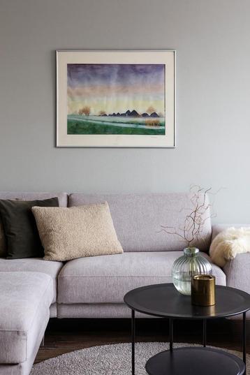 Aquarelschilderij – Landschap in Nevelsfeer beschikbaar voor biedingen