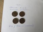 Stuiver 5 Cent 1948 Koningin Wilhelmina 4 stuks, Postzegels en Munten, Munten | Nederland, Ophalen of Verzenden, Koningin Wilhelmina