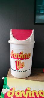 Davino ijs vintage prullenbak en vlag, Ophalen, Gebruikt, Gebruiksvoorwerp