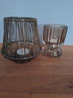 Setje van 2 Windlichten, Zwart, Ophalen of Verzenden, Zo goed als nieuw, Metaal