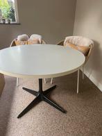 Retro ronde design eettafel COR, wit/ zwarte poot stevig!, Huis en Inrichting, Tafels | Eettafels, Ophalen, Overige materialen