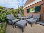 4 tuinstoelen 2 voetenbankjes en 2 tafels, Tuin en Terras, Tuinsets en Loungesets, Ophalen of Verzenden, Zo goed als nieuw