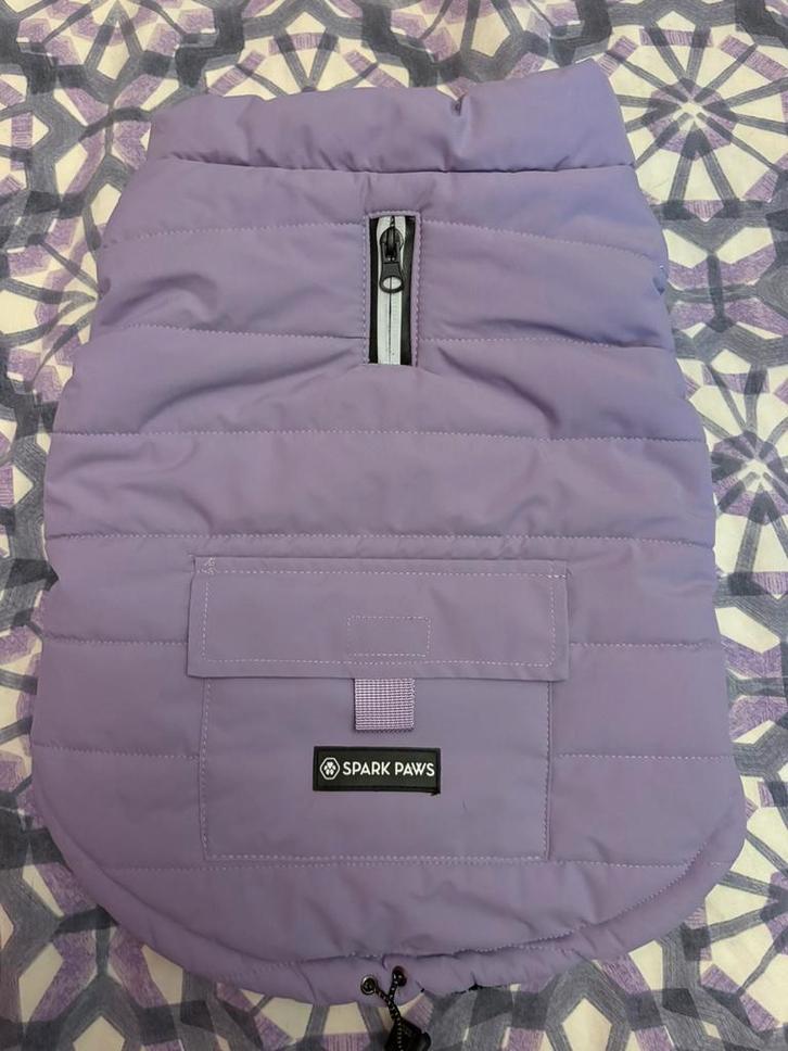 nieuwe SparkPaws honden jas, lila, maat XL, engelse stafford, Dieren en Toebehoren, Hondenkleding, Nieuw, Hondenjas, Ophalen of Verzenden