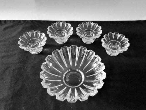Kandelaar (4) Schaal (1) Kristal Villeroy & Boch, Antiek en Kunst, Antiek | Kandelaars, Kristal, Ophalen of Verzenden