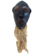 Afrikaanse Oude Lega masker Kongo met vezelbaard, 33 cm, Verzenden