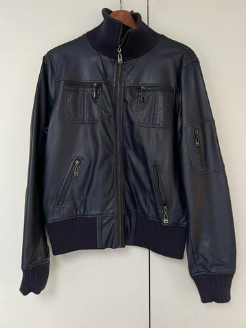 Blauw leren damesjas - maat XL - kleine beschadiging beschikbaar voor biedingen