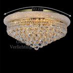 Kristallen gouden plafondlamp 60 cm new, Ophalen of Verzenden, Nieuw, Glas