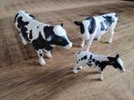 Schleich zwartwit bont, koe, stier, kalf familie, Ophalen of Verzenden, Zo goed als nieuw, Paard, Beeldje of Figuurtje