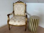 Vintage fauteuil met gouden ornamentjes, Antiek en Kunst, Ophalen