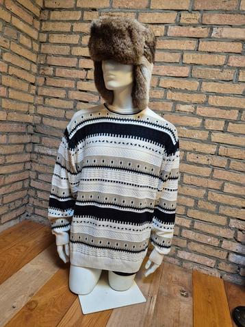 Vintage Cosby Stijl Trui Katoen/Acryl gebreid oversized  beschikbaar voor biedingen