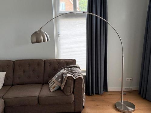 Stalen Booglamp - Dimbare Verlichting, Huis en Inrichting, Lampen | Vloerlampen, Zo goed als nieuw, 150 tot 200 cm, Metaal, Ophalen