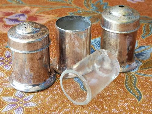 Oud silverplate peper, zout en mosterd uit Engeland., Antiek en Kunst, Antiek | Woonaccessoires, Ophalen of Verzenden
