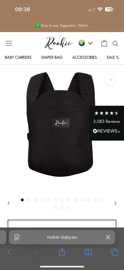 Draagzak Rookie zwart ZGAN, Kinderen en Baby's, Babydragers en Draagdoeken, Zo goed als nieuw, Draagzak, Ophalen of Verzenden