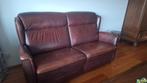 Bordauxrood  leren bankstel, Huis en Inrichting, Banken | Bankstellen, Ophalen of Verzenden, Gebruikt, Leer