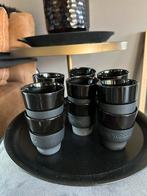 Nespresso koffie kopjes zwart met rubberen ring, Ophalen of Verzenden, Zo goed als nieuw, Overige stijlen, Kop(pen) en/of Schotel(s)