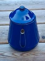 Vintage emaille theepot donkerblauw, Antiek en Kunst, Ophalen of Verzenden