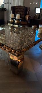 Exclusieve Rofra Home salontafel. Driftwood Blocks. Zgan, Ophalen, Vierkant, Zo goed als nieuw, 100 tot 150 cm