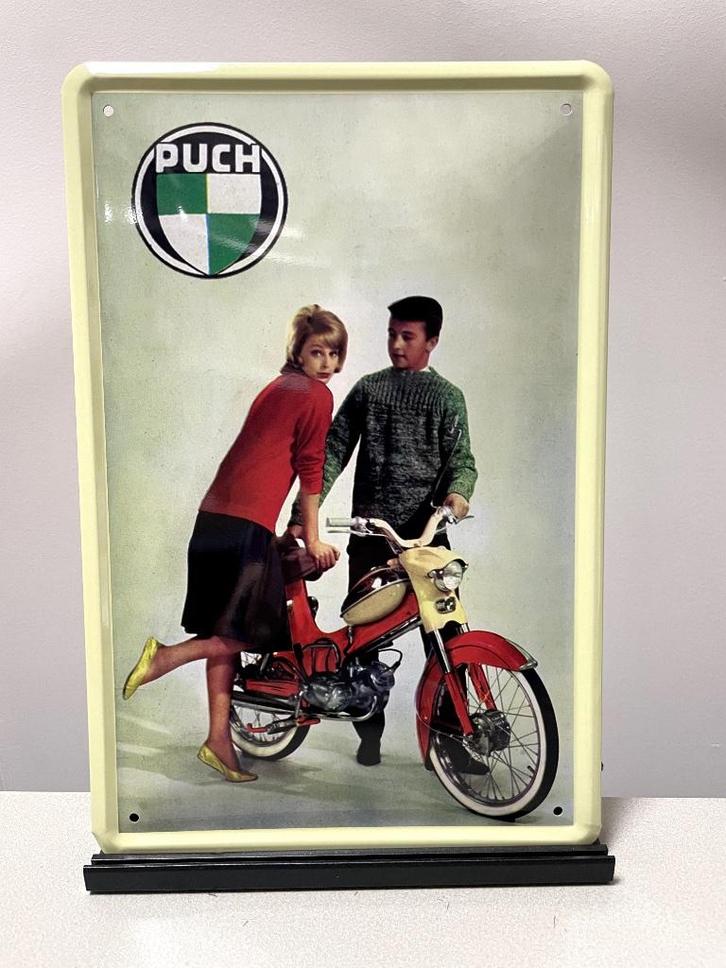 Puch metalen reclamebord / wandbord (Old Look), Verzamelen, Merken en Reclamevoorwerpen, Nieuw, Reclamebord, Ophalen of Verzenden