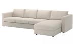 4-zitsbank met chaise longue Ikea, Ophalen, 300 cm of meer, 75 tot 100 cm, Solide strakke bank