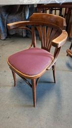 6 cafe thonet stoelen met arm en waaier horeca mancave set, Ophalen of Verzenden, Bruin, Hout, Vijf, Zes of meer stoelen