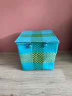 Gevlochten opbergmand blauw groen opbergen, Ophalen of Verzenden, Zo goed als nieuw, Overige typen
