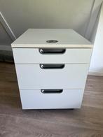 IKEA rolkastje met 3 Lades en Slot, Huis en Inrichting, Ophalen, Met wielen, Gebruikt, Bureau