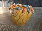 Vaas / pot met vogels (des pots), Huis en Inrichting, Ophalen, Gebruikt, Geel, Aardewerk of Porselein