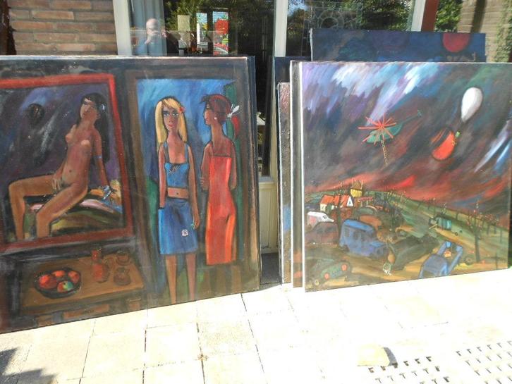 14 GROTE schilderijen Theo van der Horst 1 koop !, Antiek en Kunst, Kunst | Schilderijen | Modern, Ophalen